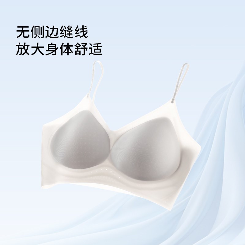 2025无痕美背内衣女冰丝女士夏季薄款细肩带聚拢防下垂隐形文胸罩