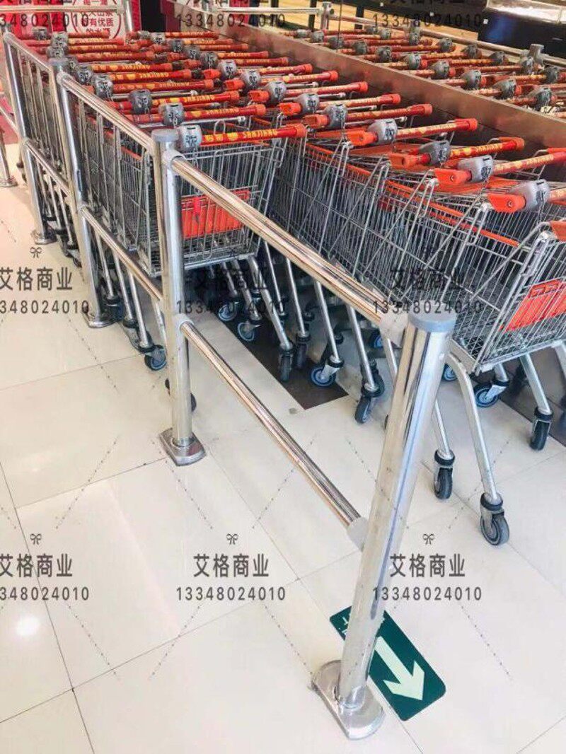 超市收银台通道护栏不锈钢拆卸款隔离围栏无购物栏杆禁止出入口器