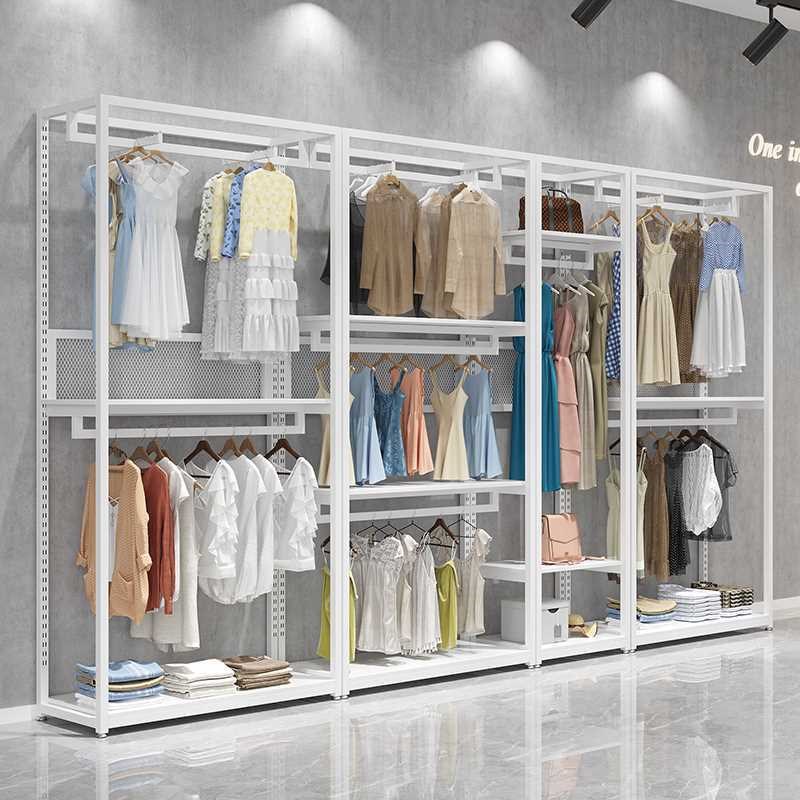 服装店展示架男装女装店货架展示架可调节上墙挂衣架服装架陈列架