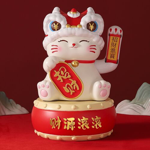 招财猫摆件自动招手摇手公司前台收银台装饰品送朋友店铺开业礼物