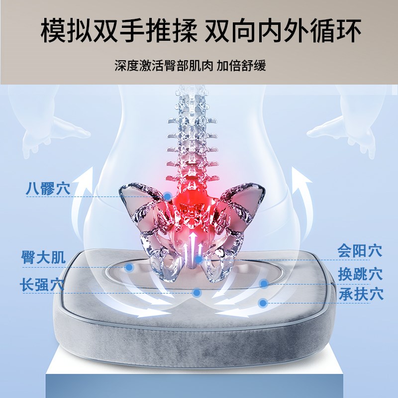 臀部按摩器腰部背部屁股大力度揉捏热敷按摩靠垫坐垫全身按摩仪枕