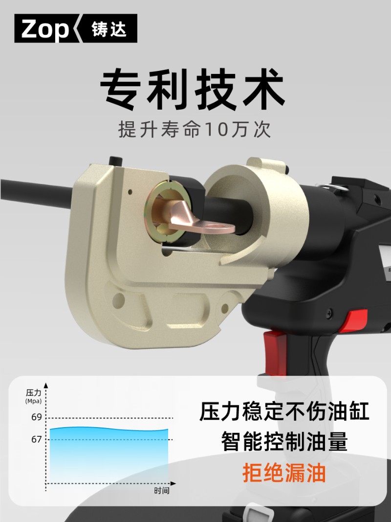 手电动液压钳便携充电式电缆电工多功能压接夹线铜铝管鼻端子钳器