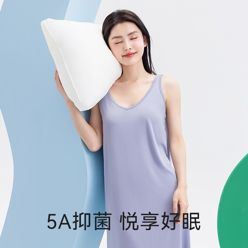 莫代尔背心睡裙夏季女新款带胸垫睡衣冰丝薄款大码胖mm吊带家居裙