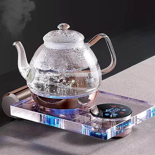 玉焰高端自动上水电热烧水壶水晶玻璃底部上水茶艺炉煮茶泡茶恒温