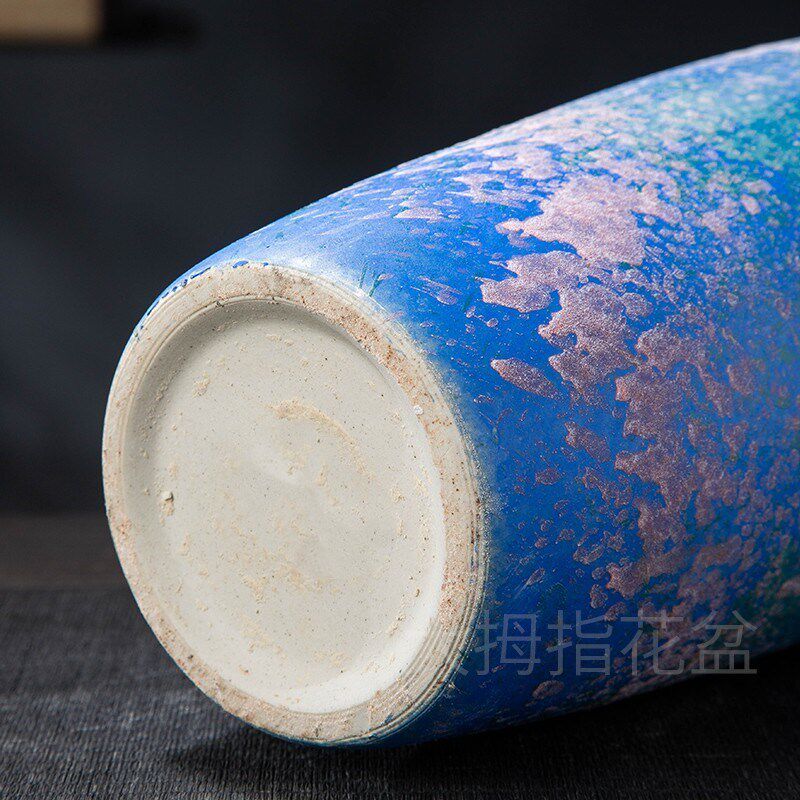 景德镇无孔花盆插鲜花水养花瓶高温陶瓷花盆耐用泼墨复古风新中式图片