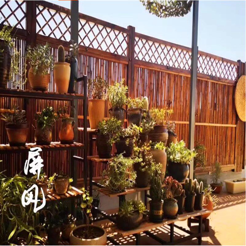 竹篱笆围墙护栏竹排共享菜园竹门花园庭院子防腐竹子围栏栅栏户外