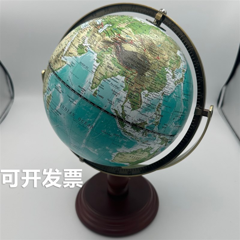 覆古地球仪EnglishGlobe英文外贸跨境出口高档轻奢高级感摆件实木