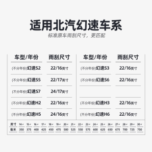 北汽幻速雨刮器S3/S5原装S6原厂H2无骨S3L胶条H2E前H3配件H3F雨刷