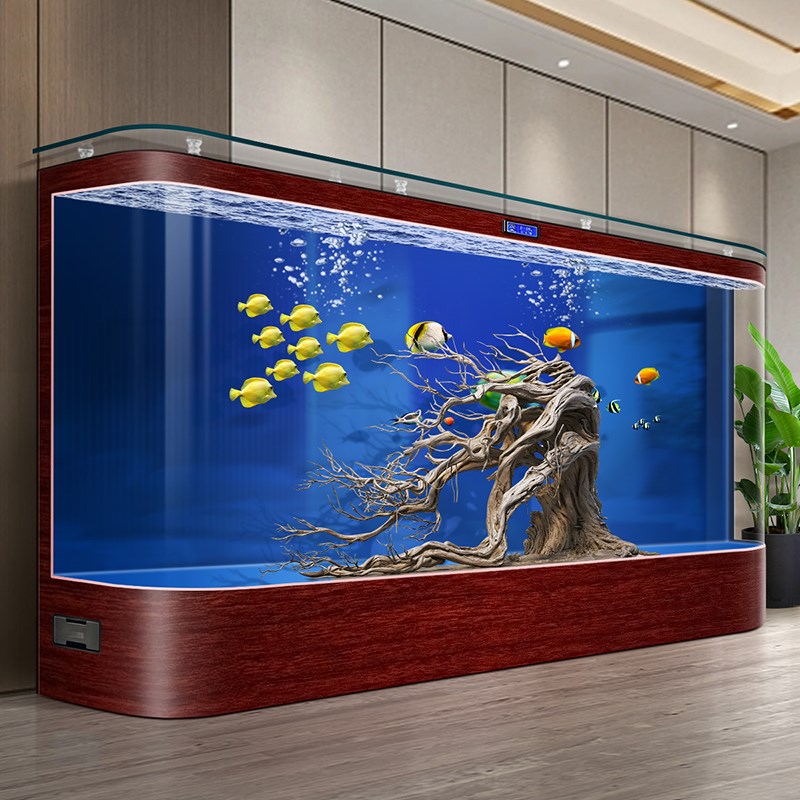 超大型鱼缸客厅2026新款落地靠墙办公室玻璃缸一体成型生态水族箱