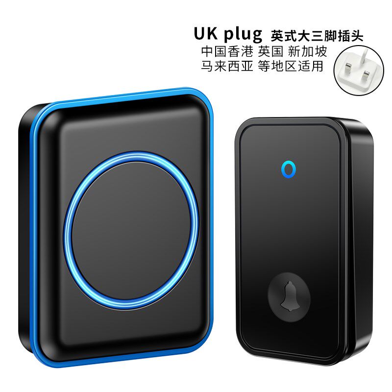 无线门铃自发电家用英规英式插头防水遥控中国香港门钟英标一拖二