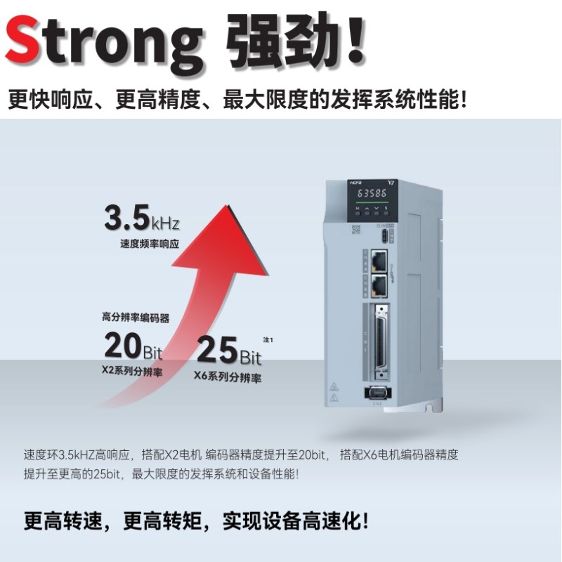 400W750W禾川伺服电机驱动器套装Y7S系列脉冲EtherCAT总线X6马达