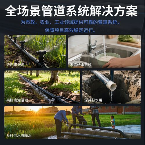 pe管自来水水管25全新料国标塑料热熔硬管4分1寸32给排水20灌溉管