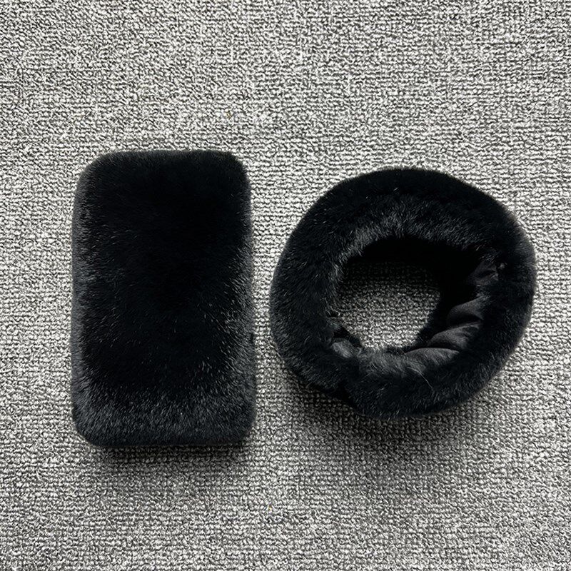 超大100%獭兔毛袖口毛单卖皮草整皮护手腕防风大衣苏绣香云纱袖套