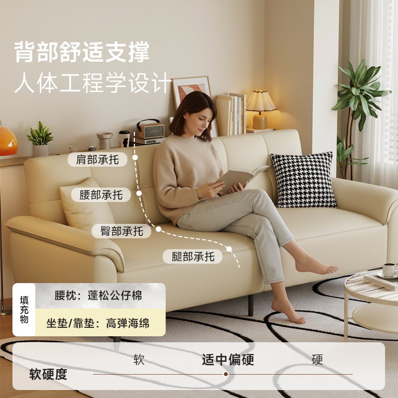 深棕色现代简约服装店猫抓皮多功能客厅住房公寓小户型布艺沙发牀
