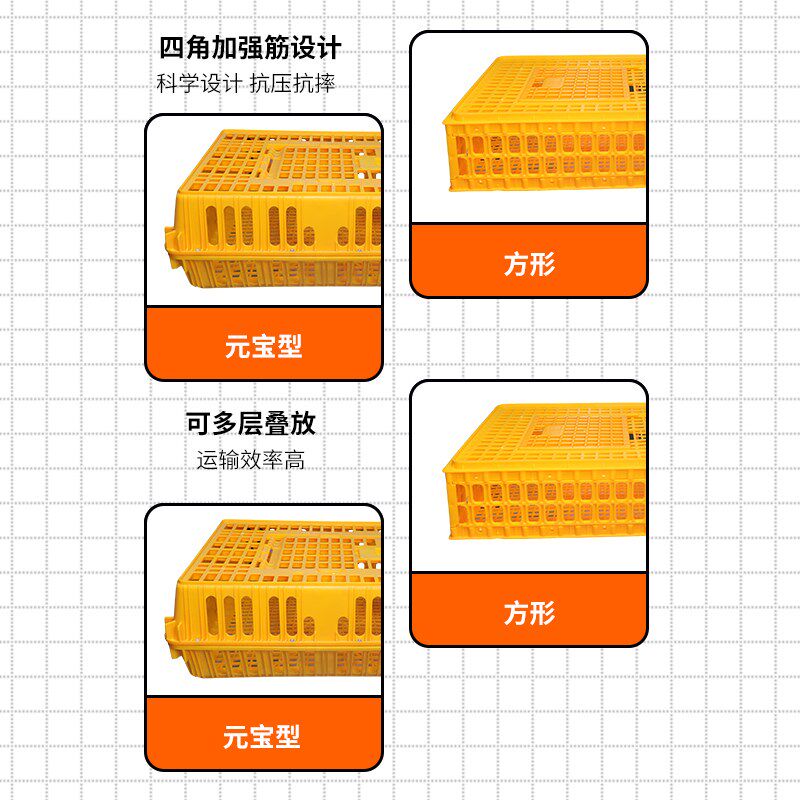 鸡笼周转箱 鸡笼子运输养殖塑料家用大号特大筐 成鸡鸭鹅鸽子兔笼