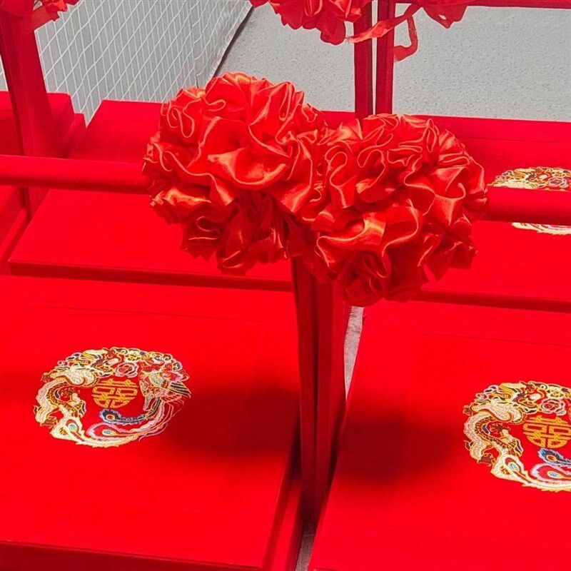 宝宝满月提篮结婚礼盒中式红色陪嫁手提箱食品盒糖果盒定制