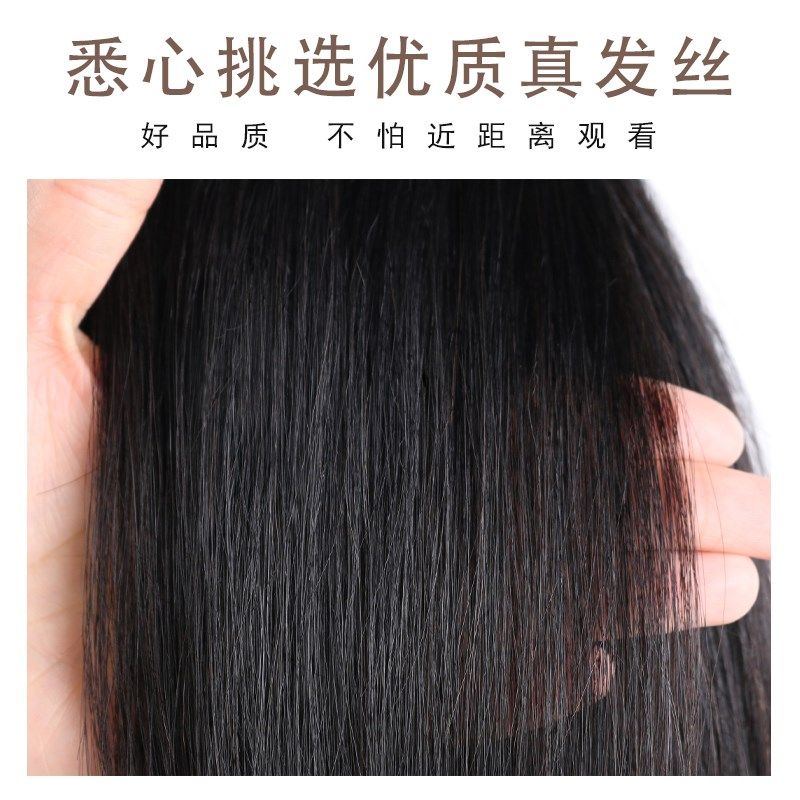 假发女头顶补发片遮白发短发真人发丝纹理发假发片隐形自然妈妈发