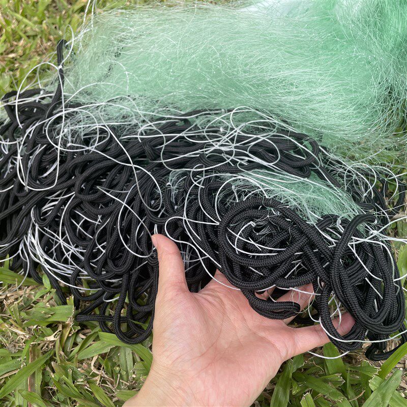 绿丝急流水绳坠渔网粘网丝网三层沉网浮网捕鱼网海网高网沾网