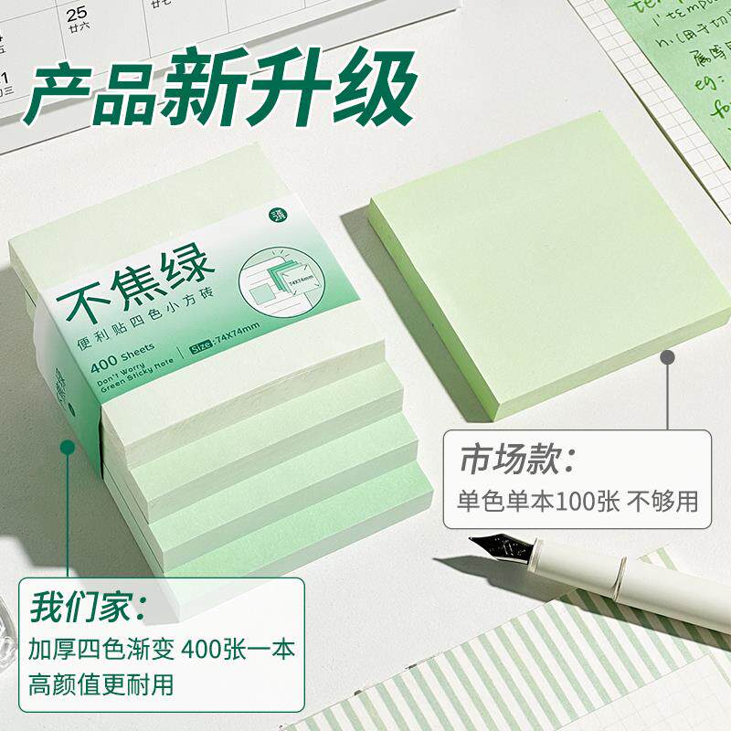 三年二班 便利贴高颜值有粘性小清新色系标签贴便签贴纸初中生专