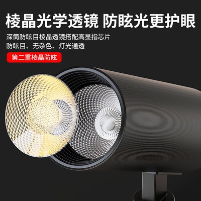 服装店轨道射灯店铺明装商用超亮聚光灯超市节能吸顶导轨led射灯