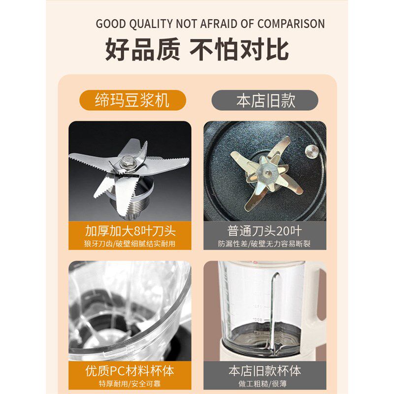 豆浆机商用早餐店用豆腐脑现磨超大功率料理定时无渣大容量破壁机