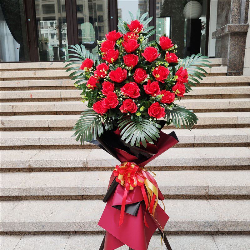 假花开业花篮仿真花玫瑰塑料花乔迁庆典商务门店迎宾开张活动装饰