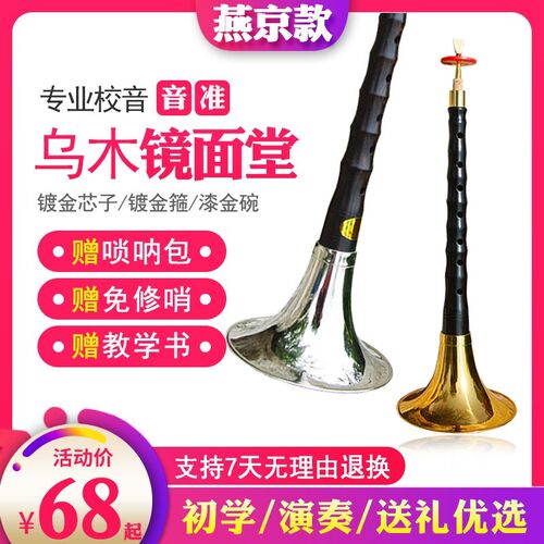 唢呐乐器全套黑檀乌木演奏锁呐D调降b调初学专业级红白事大中小号