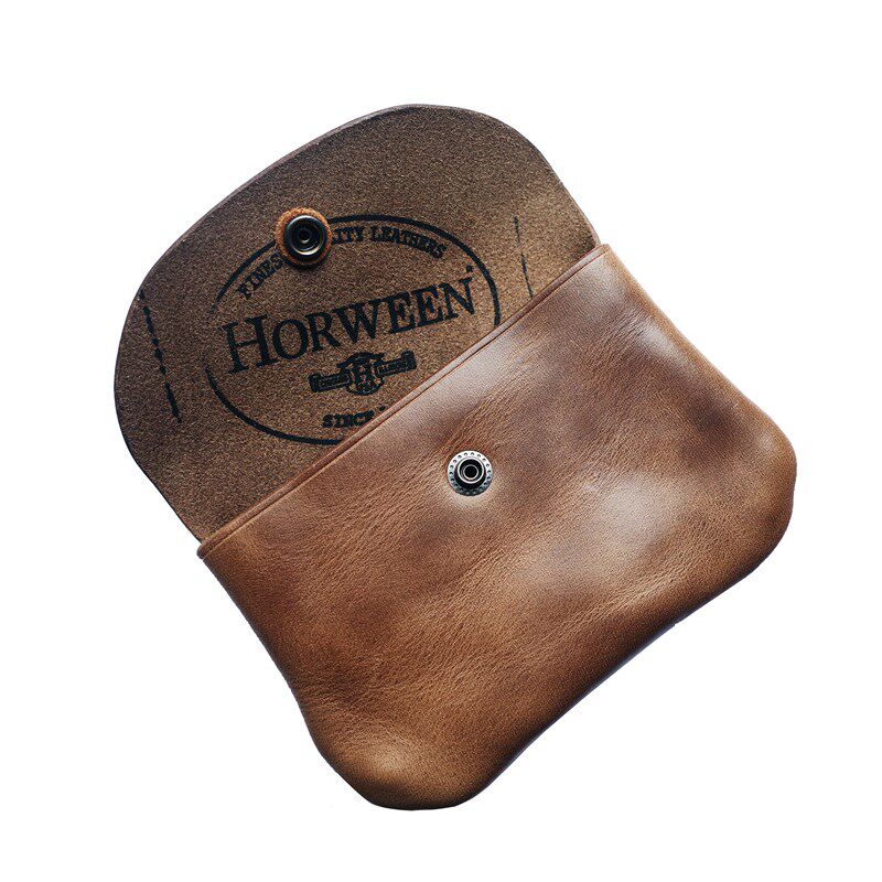 美国霍尔文茶芯皮horween 纯手工复古简约轻便文玩牛皮零钱包卡包