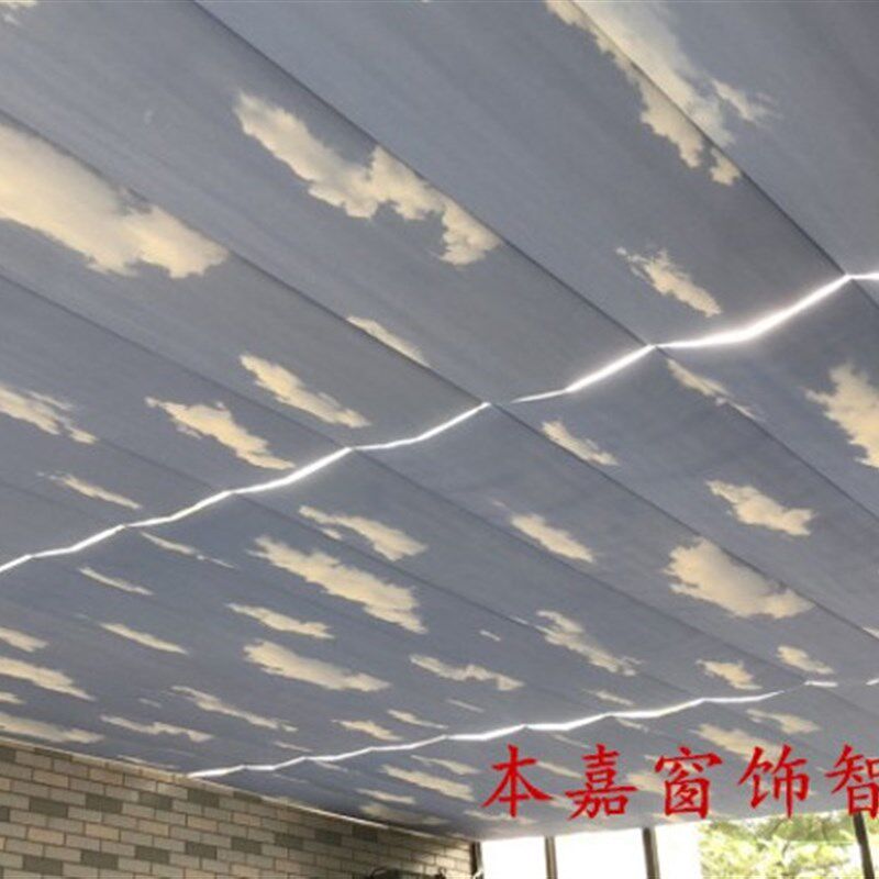 阳光房遮阳顶帘电动天棚帘全遮光手动蜂巢帘玻璃房顶防晒隔热窗帘