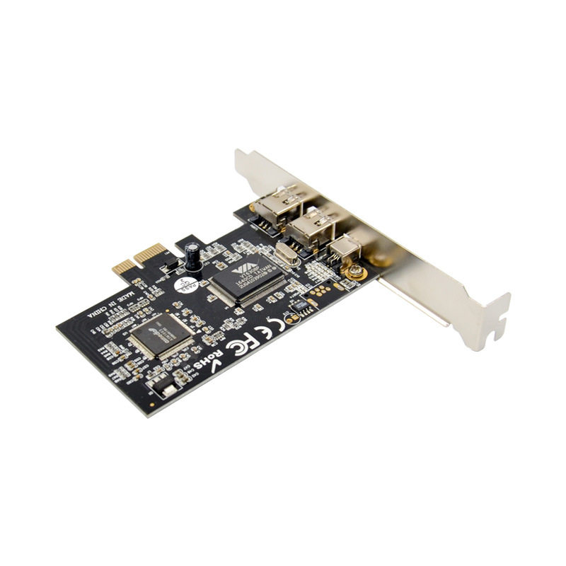 PCI-E转1394 IEEE1394视频图像采集卡1394A 2+1 免驱 配线