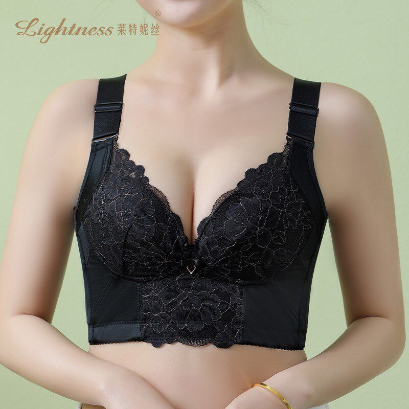 莱特妮丝专业调整型大胸显小内衣女收胃腩收副乳薄杯无钢圈文胸女