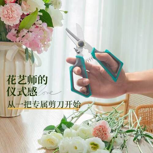 TUPI花艺修枝剪园林园艺剪自动回弹修花剪刀花艺师专用插花剪刀