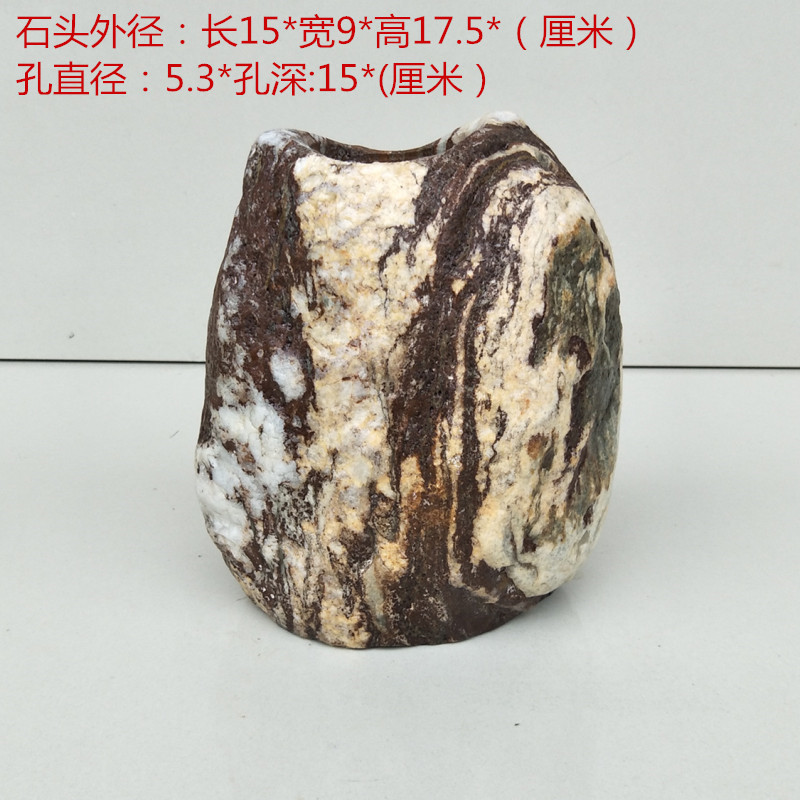 石头个性花盆多肉天然鹅卵石创意笔筒插花花器富贵竹水培绿萝