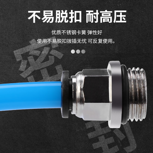 气管快速接头G螺纹气动气管弯头快插直通带密封圈PC4-G01 PC8-G02