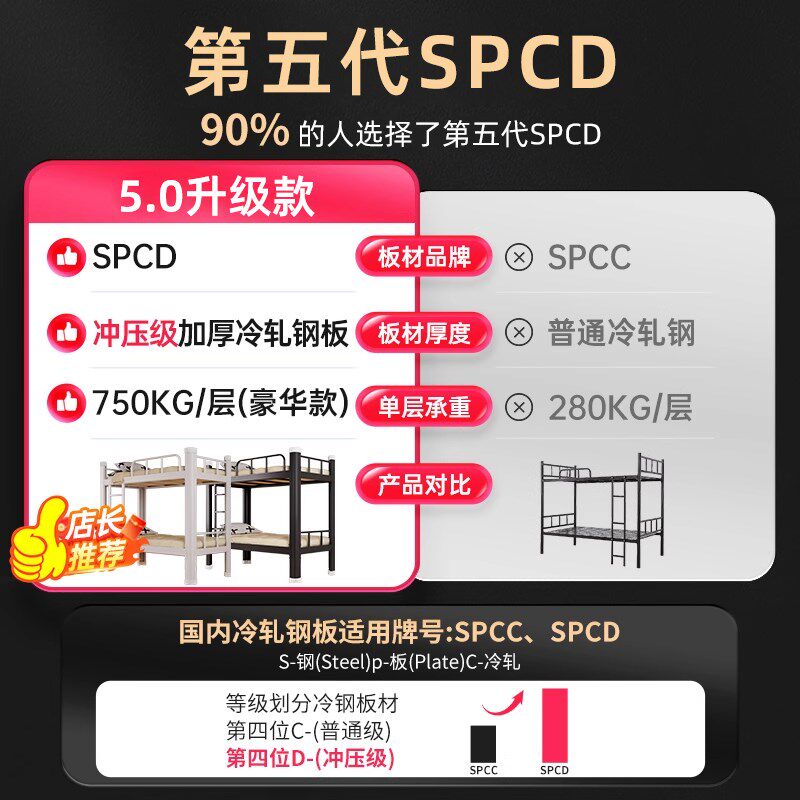 上下铺铁架床学生宿舍员工工地双层高低架子双人寝室公寓单人铁床