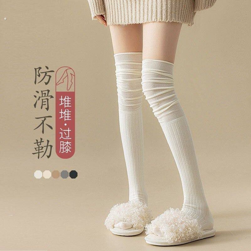 长袜松口月子过膝袜睡觉袜子女产后护膝夏孕妇长筒袜纯棉薄款宽松