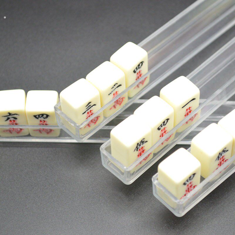 麻将排尺牌尺迷你小麻将推牌压克力透明理牌尺子雀牌旅行可携式排
