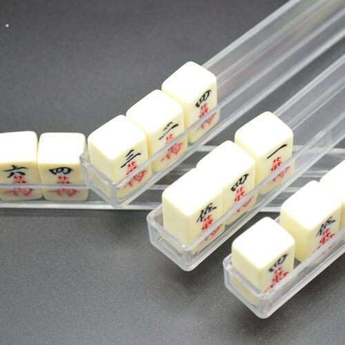 麻将排尺牌尺迷你小麻将推牌压克力透明理牌尺子雀牌旅行可携式排