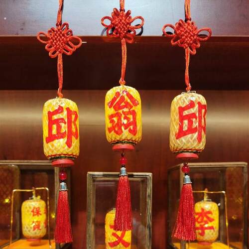 妈祖保佑灯笼传统潮汕灯笼迷你竹编油纸灯笼定制传统文化发光摆件