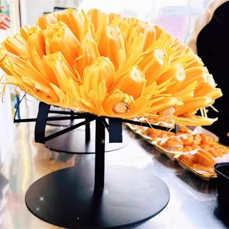 黑色陈列架菠萝蜜开花造型支撑架展示架不可旋转铁架水果置物架