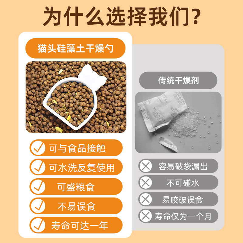 猫粮勺子防潮称重硅藻土开罐器小猫罐头密封盖狗粮干燥条宠物用品