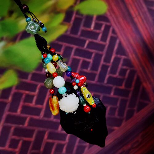 沉香蜜蜡朱砂南红水晶碧玉汽车内装饰品挂件车载挂饰吊坠情侣男女