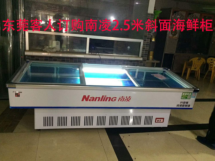 南凌海鲜柜铜管冷柜商用保鲜柜冷冻冷藏柜烧烤点菜柜卧式展示冰柜