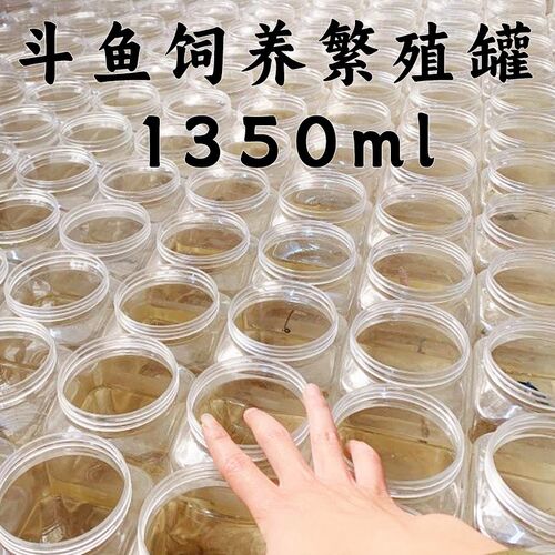 泰国斗鱼1350塑料斗鱼罐斗鱼瓶铝盖斗鱼缸繁殖罐小型观赏鱼生态瓶