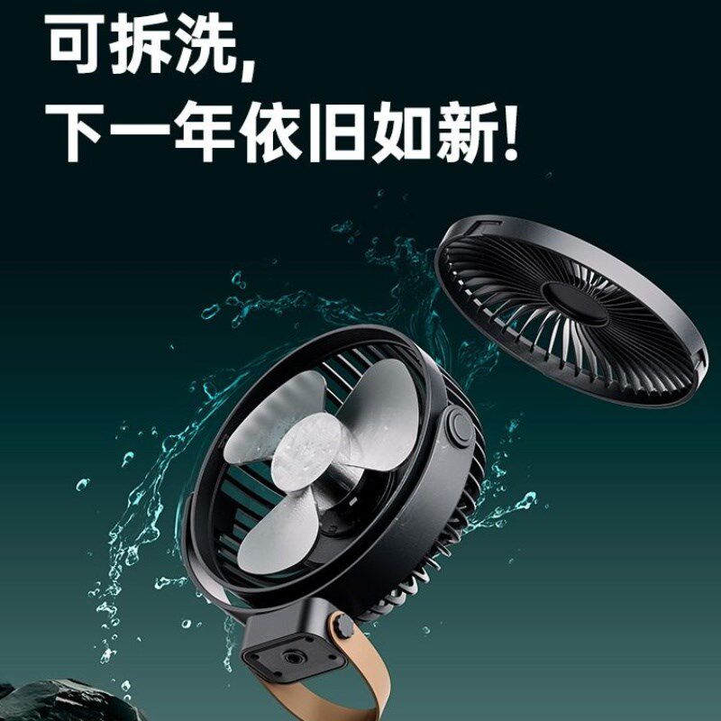 迷你风扇户外露营小型便携式usb充电帐篷带灯吊风扇大风静音无声