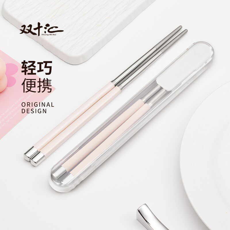 便携筷子收纳盒户外旅行耐摔透明筷盒不锈钢上班族餐具一人用套装