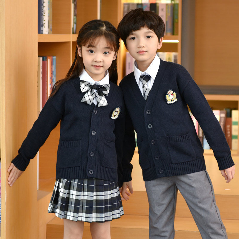 中小学生校服套装男女童装春秋季英伦日韩儿童毛衣班服幼儿园园服