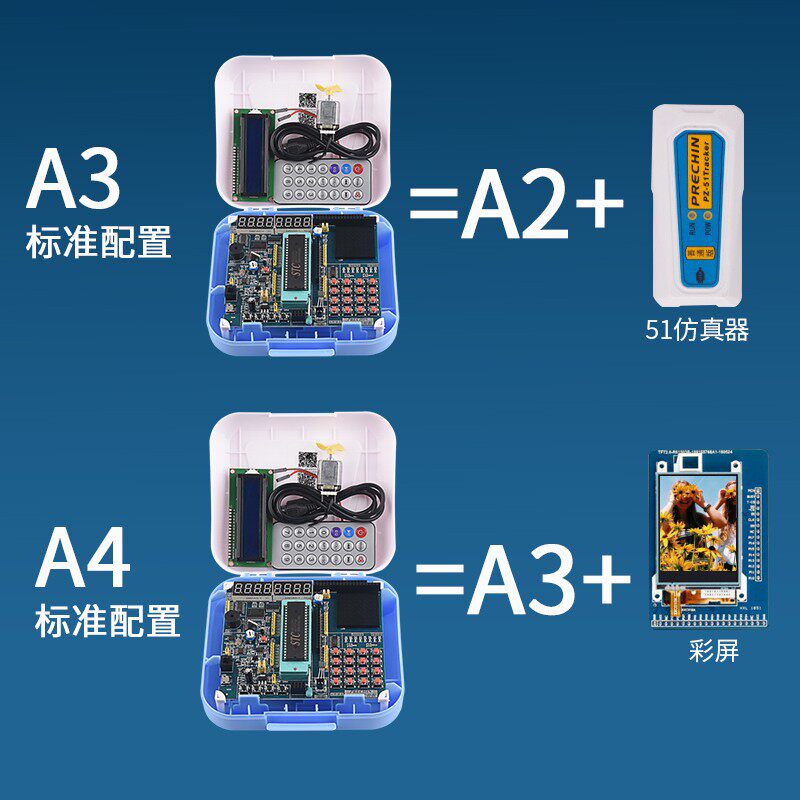 普中51单片机学习板开发板stc89c52单片机实验板C51单片机diy套件图片