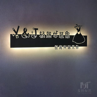 发光字广告招牌镂空灯箱铁艺创意工作室门牌定做店铺门头招牌定制