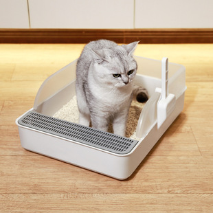 猫砂盆半封闭猫沙盆子幼猫专用沙盘小奶猫大号猫咪中号纱小号厕所